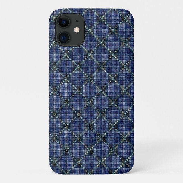 Bluish checkered square with pixelated dots Case-Mate iPhone case (Back)
