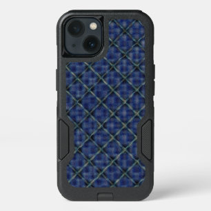 Bluish checkered square with pixelated dots iPhone 13 case