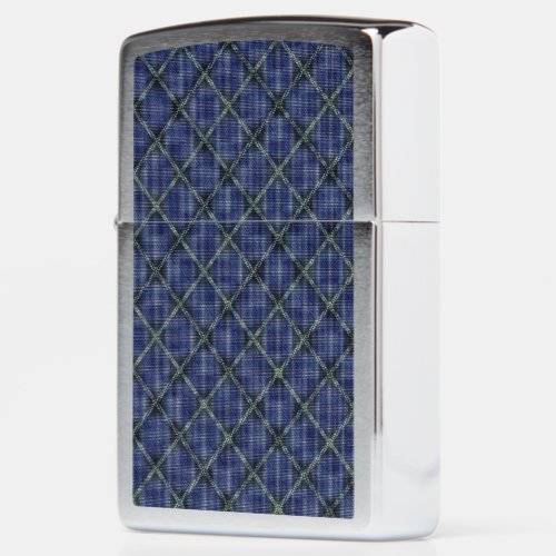 Bluish checkered square with pixelated dots zippo lighter