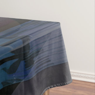 bluish , contemporay geometric abstract, harvest tablecloth