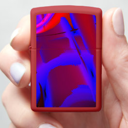 Bluish cropped digital paint magnification on wine zippo lighter