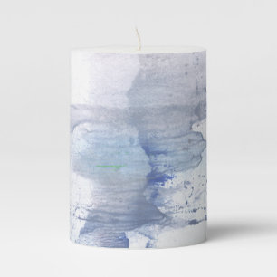 Bluish-gray art pillar candle