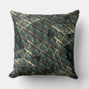 Bluish gray brick effect, under dark spot in lines throw pillow