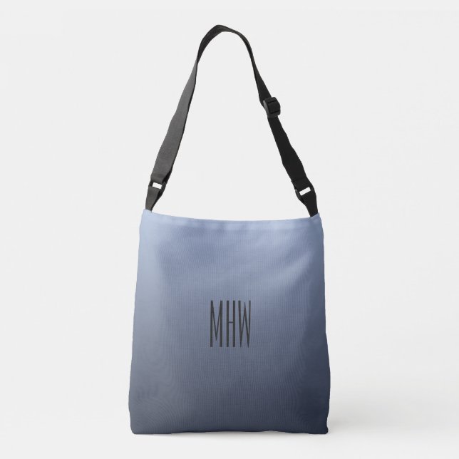 Bluish Gray Gradient custom monogram bags (Back)