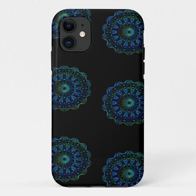 Bluish green mandala Case-Mate iPhone case (Back)