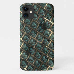 Bluish grey brick effect, under dark spot in lines iPhone 11 case