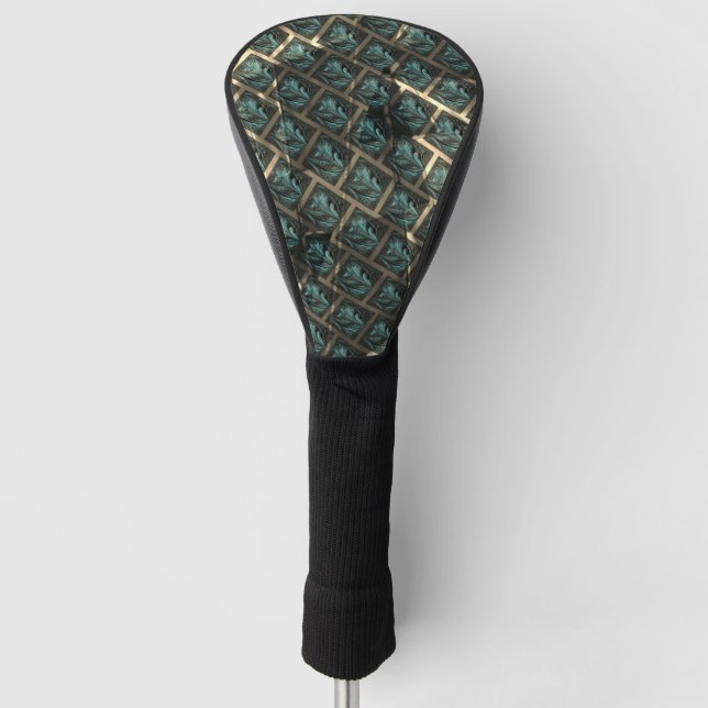 Bluish grey brick effect, under dark spot in lines golf head cover (Front)