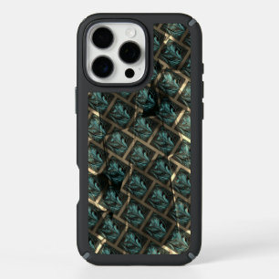 Bluish grey brick effect, under dark spot in lines iPhone 16 pro max case