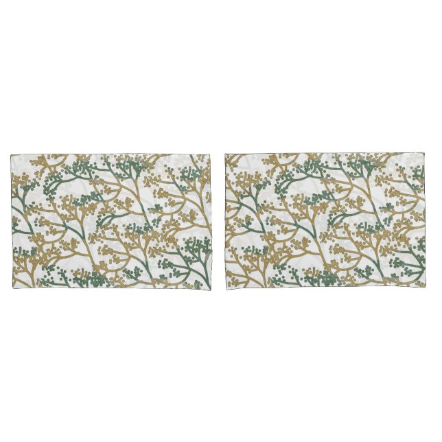Bluish Olive Foliage Pillow Case (Front-Set)