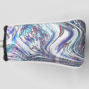 Bluish oyster drawings, crossed and twisted golf head cover