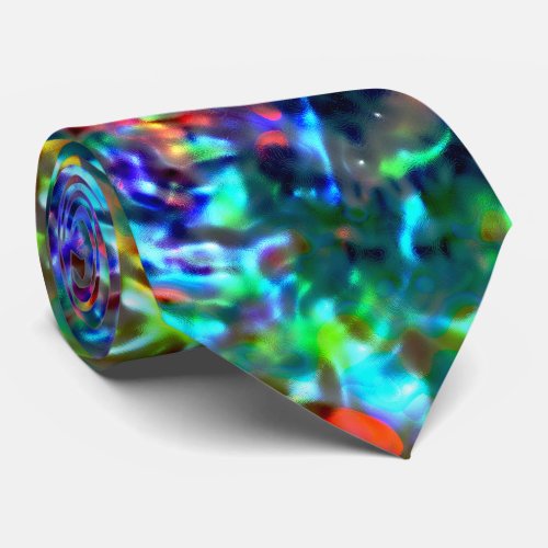 Bluish psychedelic or cybernetic sea rock neck tie