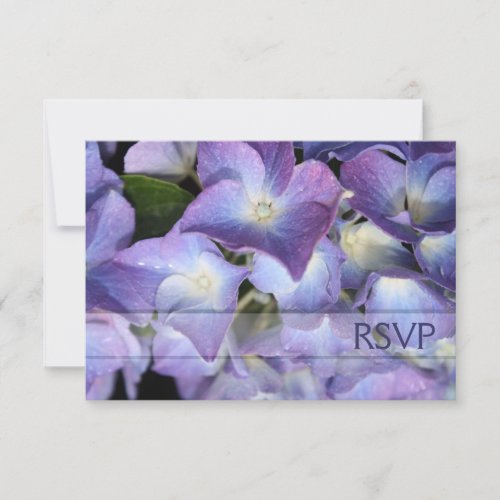 Bluish Purple Hydrangea RSVP Response Card