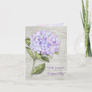 Bluish purple hydrangea Sympathy Card