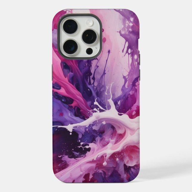 Bluish purple white fluid phone case (Back)