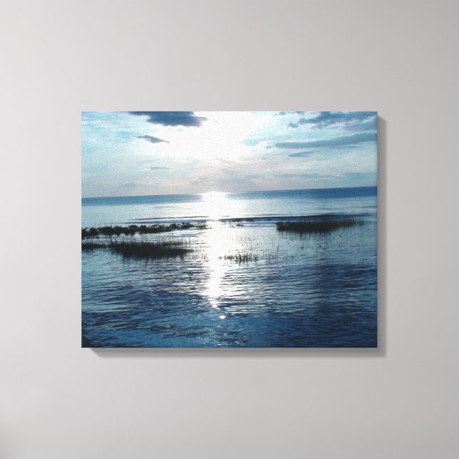 Bluish Sunset over Cape Cod Beach Canvas Print (Front)