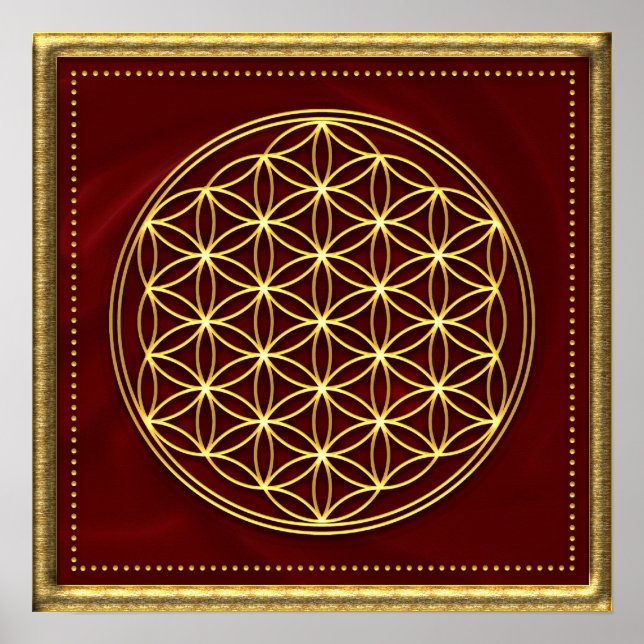 Blume des Lebens — Flower of life — Gold Poster (Front)