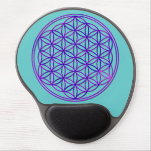 Blume des Lebens / Flower Of Life   pink blue Gel Mouse Pad
