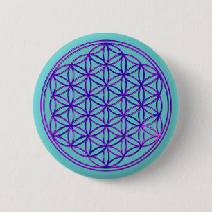 Blume des Lebens / Flower Of Life pink blue Pinback Button