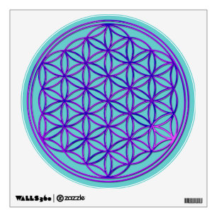 Blume des Lebens / Flower Of Life pink blue Wall Decal