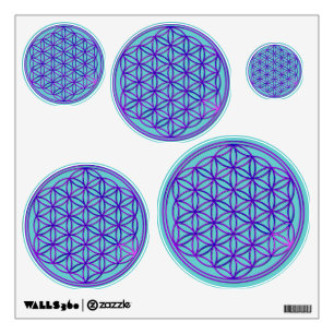 Blume des Lebens / Flower Of Life pink blue Wall Sticker