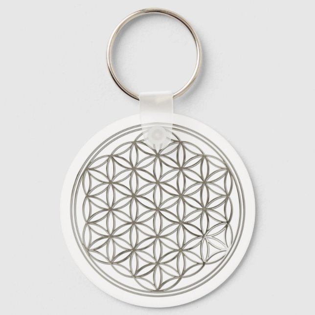 Blume des Lebens / Flower Of Life | silver big Keychain (Front)