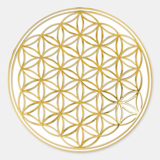 Blume des Lebens | klein Classic Round Sticker (Front)