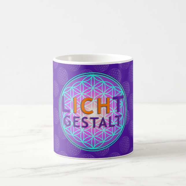 Blume Des Lebens Lichtgestalt | violet pattern Coffee Mug (Center)
