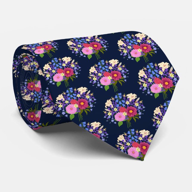 Blumenstrauss Dark Blue Neck Tie (Rolled)