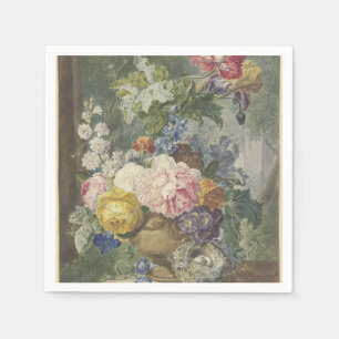Blumenstrauß in einer Vase mit Vogelnest Napkins