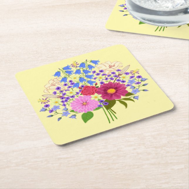 Blumenstrauss Yellow Paper Coasters (Angled)