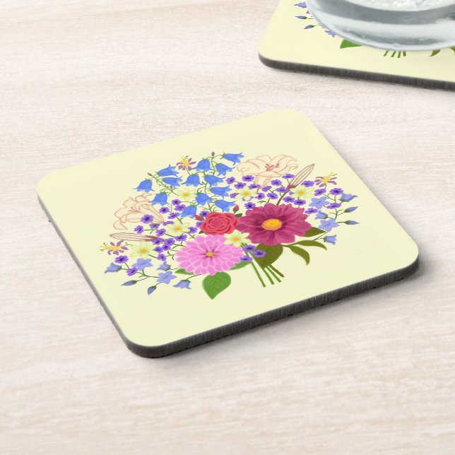 Blumenstrauss Yellow Plastic Beverage Coaster (Left Side)
