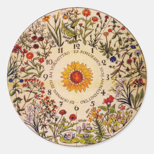 Blumenuhr Flower Clock Sticker (Front)