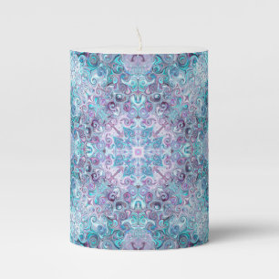 Blurple Swirls Pillar Candle