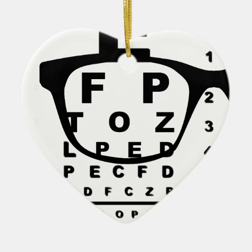 Blurr Eye Test Chart Ceramic Ornament