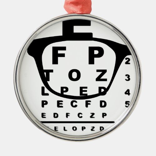 Blurr Eye Test Chart Metal Ornament