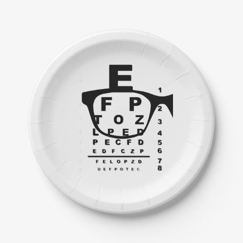 Blurr Eye Test Chart Paper Plates
