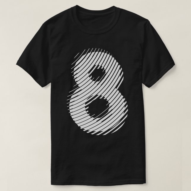 blurred 8 in white T-Shirt (Design Front)