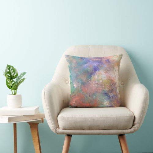 Blurred Abstract Paint Pattern Throw Pillow