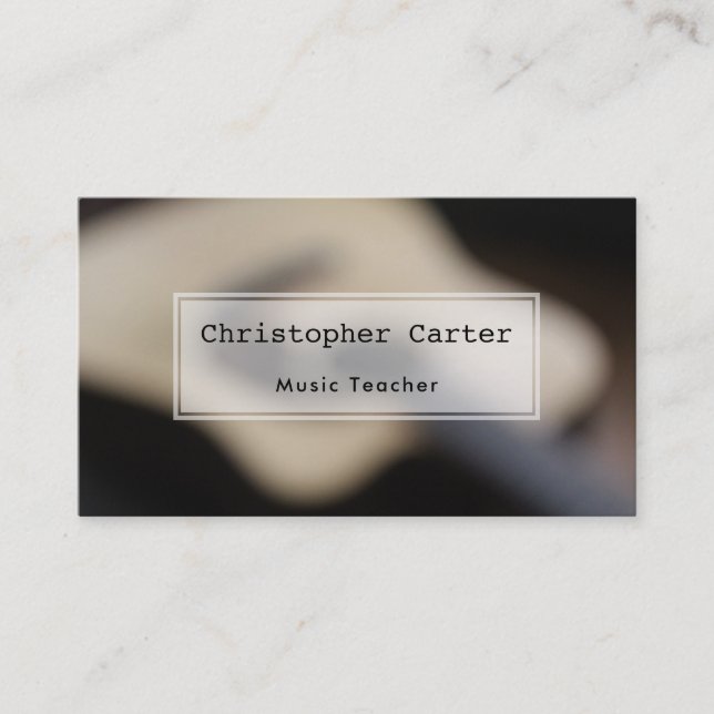 Blurred Acoustic Guitar, Artistic Photo Business Card (Front)