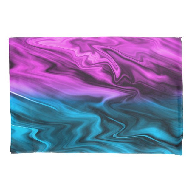 Blurred background fashionable crimson and blue  pillow case (Front)