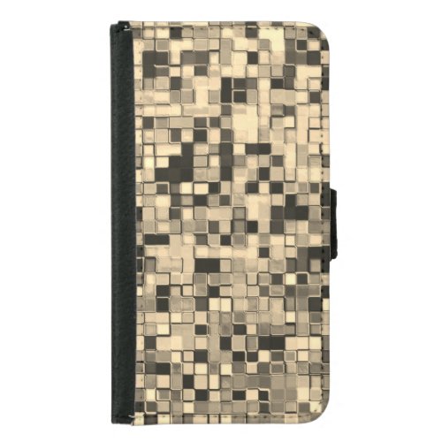 Blurred beige or golden tiles with shades of gray samsung galaxy s5 wallet case