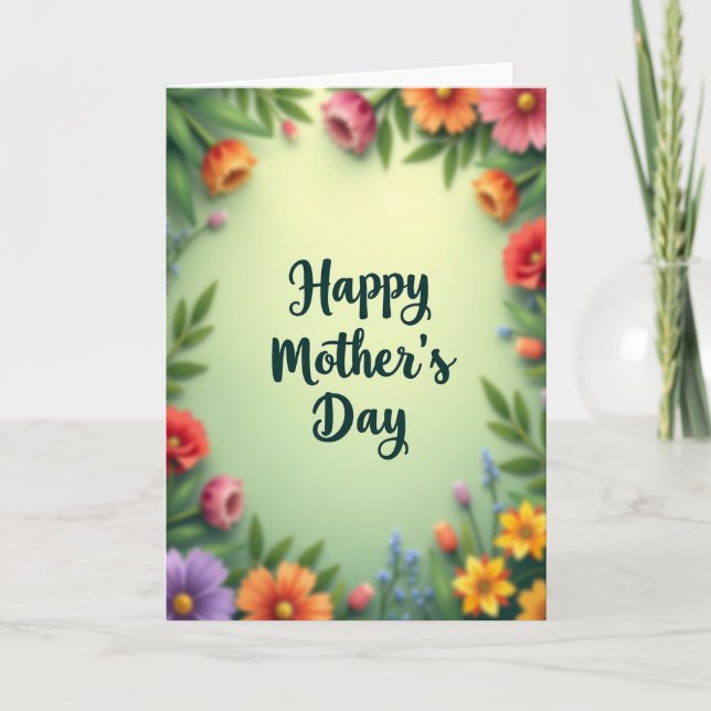 Blurred Blossoms Mothers Day Card (Front)