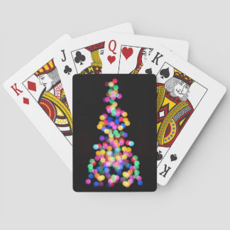 Blurred Christmas Lights Poker Cards