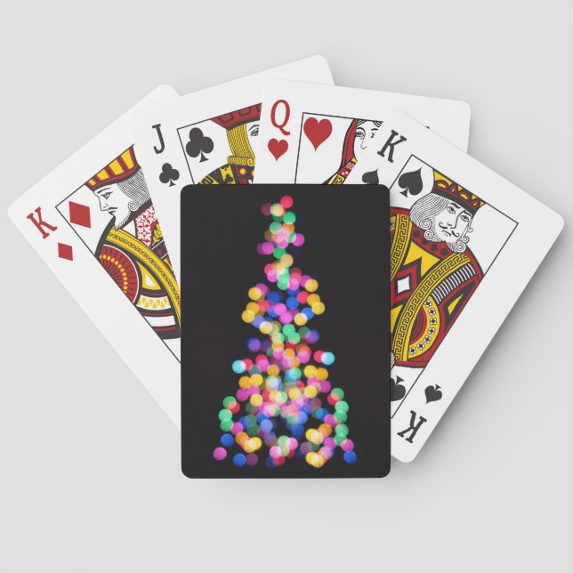 Blurred Christmas Lights Poker Cards (Back)