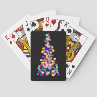 Blurred Christmas Lights Poker Cards
