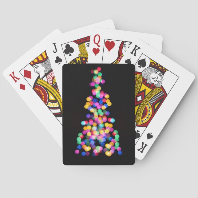 Blurred Christmas Lights Poker Cards (Back)