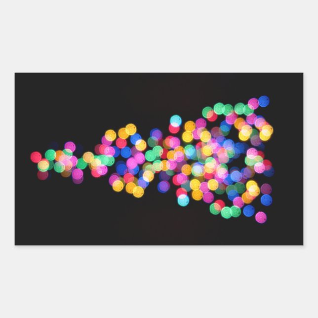 Blurred Christmas Lights Rectangular Sticker (Front)