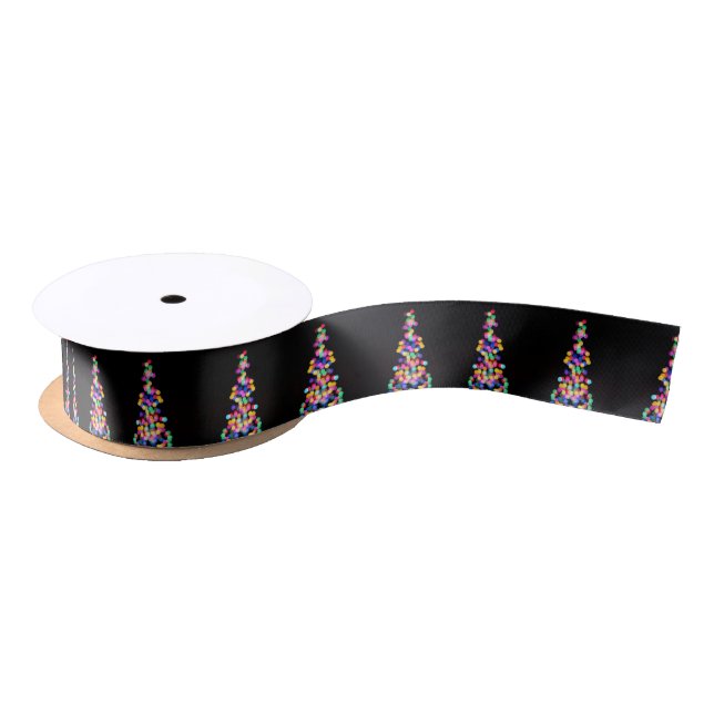 Blurred Christmas Lights Satin Ribbon (Spool)