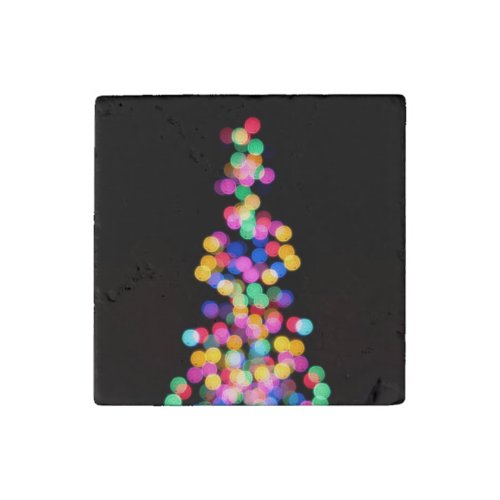 Blurred Christmas Lights Stone Magnet