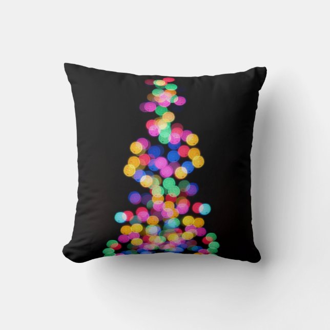 Blurred Christmas Lights Throw Pillow (Front)